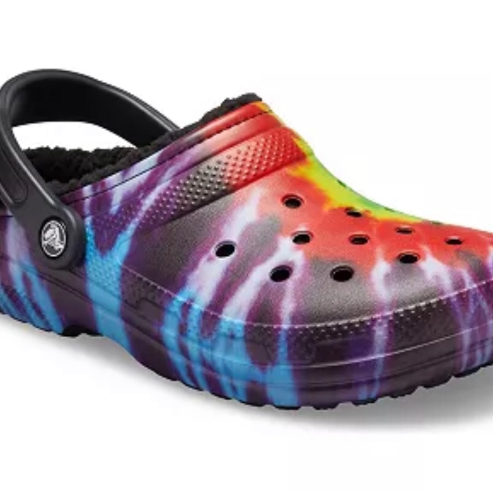 Crocs Classic Tie Dye Lined Clogs Shoes - Picture 4 of 14